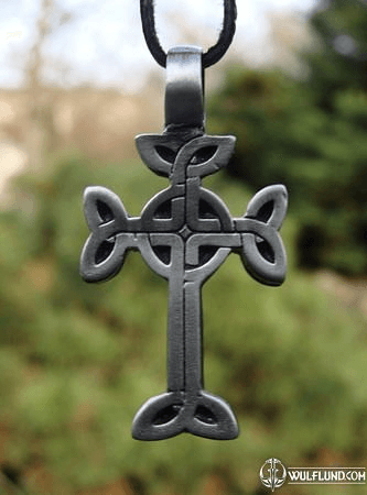 CELTIC CROSS WITH LEAVES, PENDANT