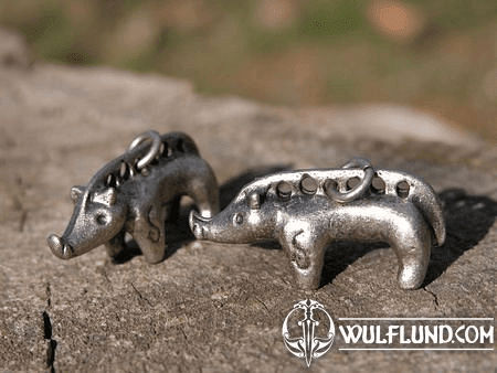 CELTIC BOAR - REPLICA PENDANT, ZINC, ANTIQUE SILVER