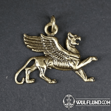 SCYTHIAN GRIFFIN, PENDANT, ZINC ANTIQUE BRASS