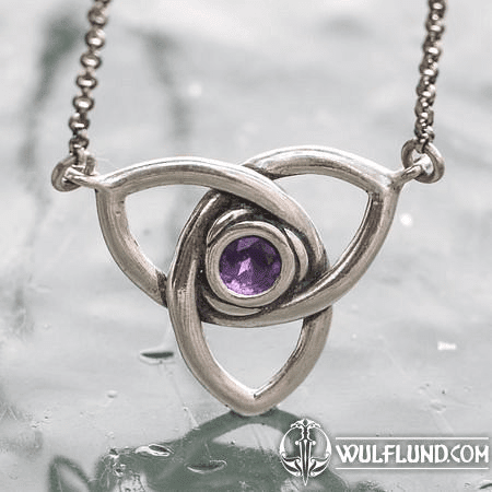 TRIQUETRA, NECKLACE, AMETHYST, SILVER 925