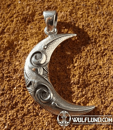 WICCAN SPIRAL MOON, PENDANT