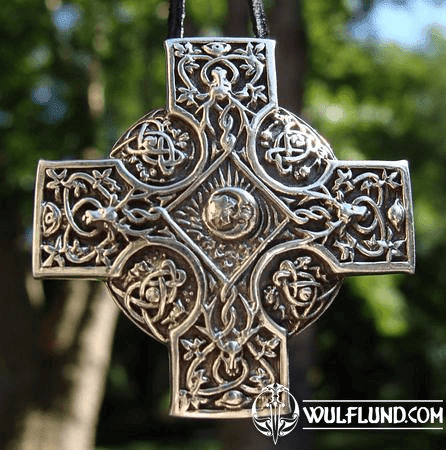 CELTIC CROSS, LARGE SILVER PENDANT