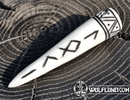 LOKI, VIKING RUNE PEDNANT, ANTLER