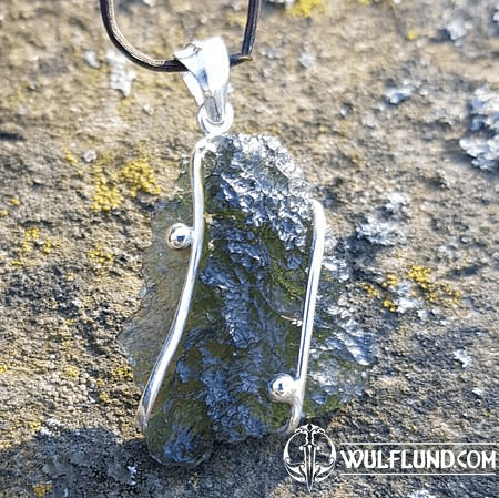 HYPERION PENDENTIF À MOLDAVITE TCHÈQUE EN ARGENT