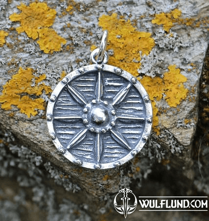 BOUCLIER VIKING, PENDENTIF, ARGENT