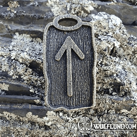 TIWAZ - RUNE PENDANT, ZINC