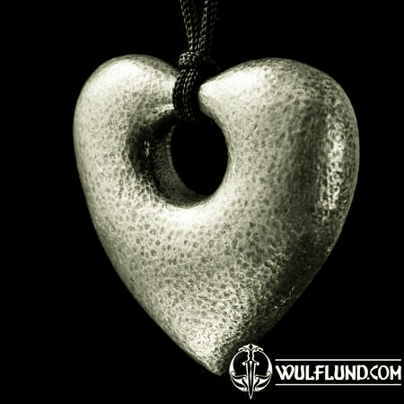 COEUR, PENDENTIF EN ÉTAIN, AMULETTE