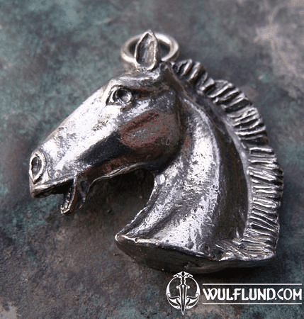 HORSE HEAD, PEWTER PEDNANT