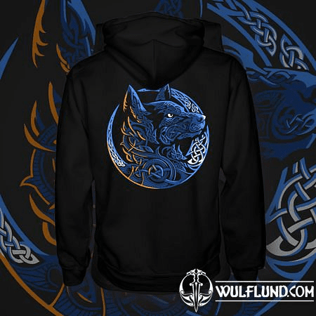 FENRIR, VIKING WOLF HOODIE ZIPPER