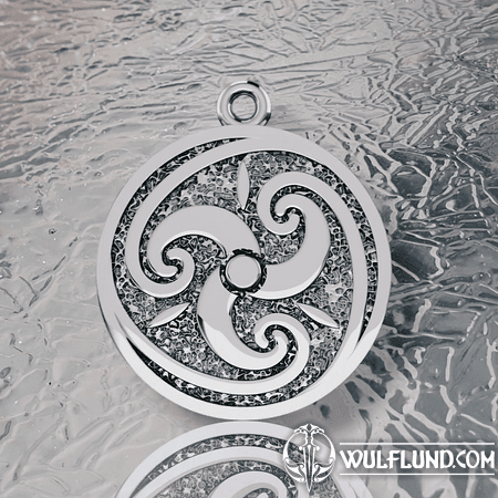 CELTIC TRISKEL, SPIRAL, SILVER PENDANT, SILVER 925