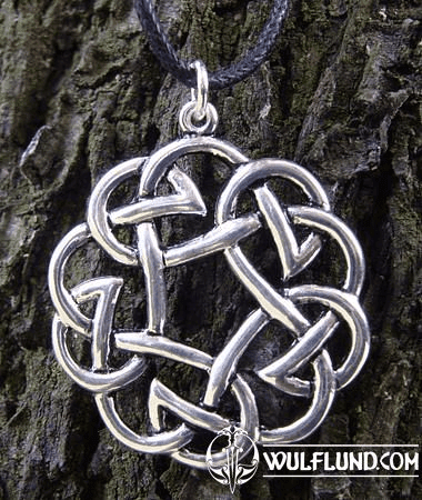 CELTIC KNOT PENDANT, SILVERED