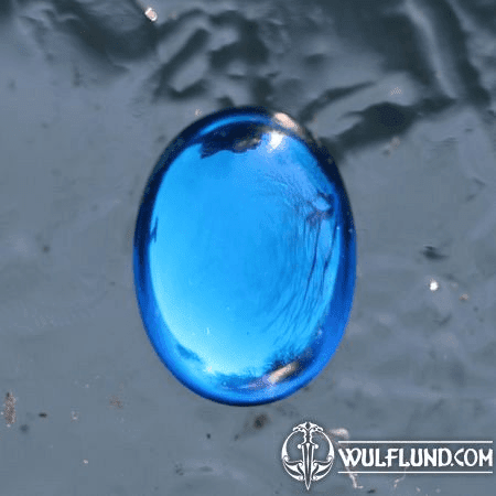 CABOCHON VERRE 25X18 MM BLEU