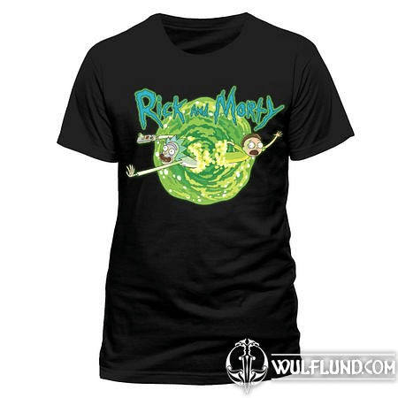 RICK AND MORTY - BLACK PORTAL, UNISEX T-SHIRT - BLACK