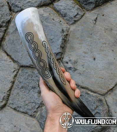 SLAVIJA, ENGRAVED DARK AGE DRINKING HORN