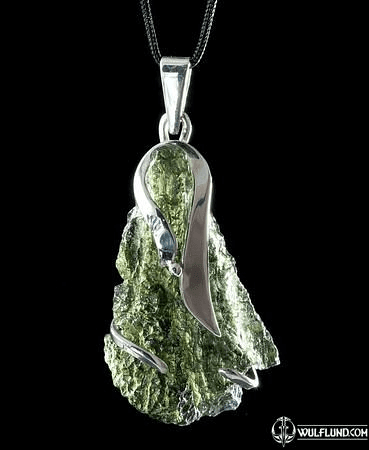 FORTUNA - MOLDAVITE, STERLING SILVER PENDANT