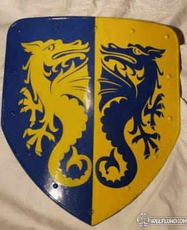 PAINTED MEDIEVAL SHIELD WITH DRAGONS