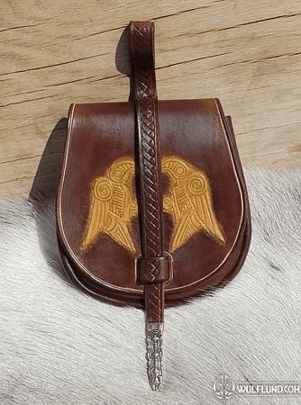 HUGINN AND MUNINN SAC EN CUIR MÉDIÉVALE