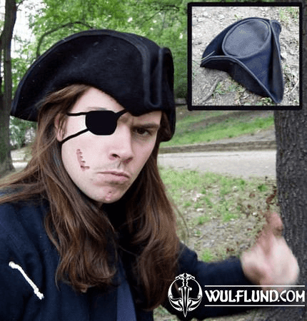 TRICORN PIRATE HAT - BLACK