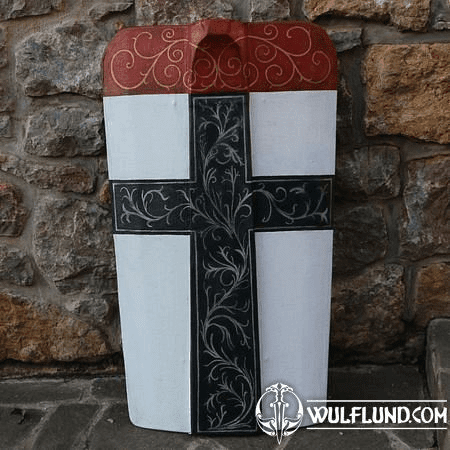 MEDIEVAL PAVISE SHIELD, HAND PAINTED WOODEN SHIELD - KONSTANZ