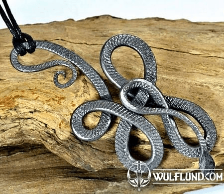 KNOTTED SNAKE, HAND FORGED TALISMAN