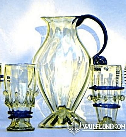 FLORENCE BLUE, HISTORICAL GLASS SET