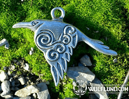 CORVUS - CELTIC CROW, PEWTER TALISMAN