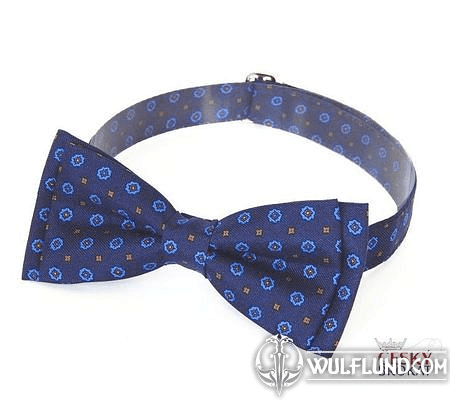 ROYAL BLUE AND WHITE BUTTERFLY BOW TIE, SILK