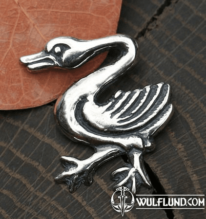 SWAN, MEDIEVAL PENDANT, SILVER