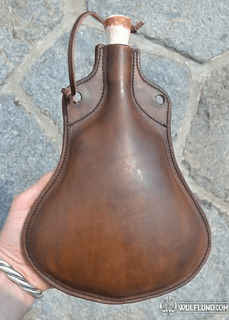 LEATHER VESSEL WITH WAXED INNER SURFACE, DECORATION ITEM 1,0 L