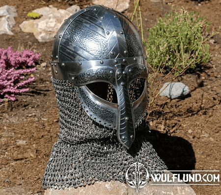 NJORD, CASQUE DE VIKING AVEC CAMAIL D'ARMURE