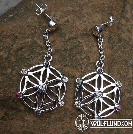 ROSETTE, SILVER EARRINGS, AG 925