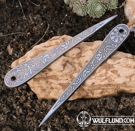 VENGEANCE BRONZE EDITION ETCHED THROWING KNIFE WITH VEGVÍSIR - 1 PIECE