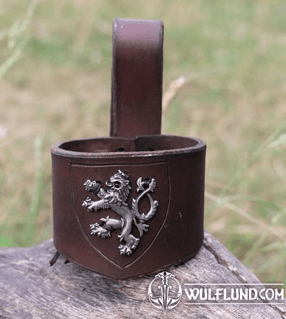 LION OF BOHEMIA, LEATHER HORN HOLDER, BROWN