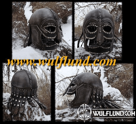 FANTASY VIKING HELMET WITH LEATHER