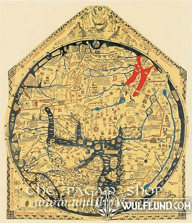 HEREFORD MAPPA MUNDI CCA 1290, HISTORICAL MAP, REPLICA
