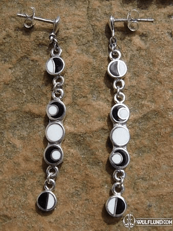 PHASES OF THE MOON, SILVER EARRINGS, AG 925