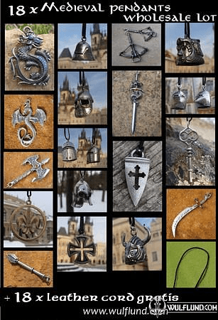 PENDENTIFS X 18 MÉDIÉVALE, LOT DE GROS