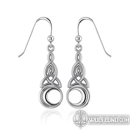 MOON, KNOTTED SILVER EARRINGS