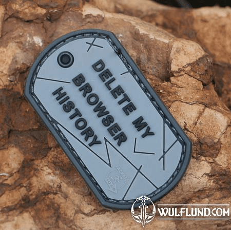 DELETE MY BROWSER HISTORY DOG TAG RUBBER PATCH