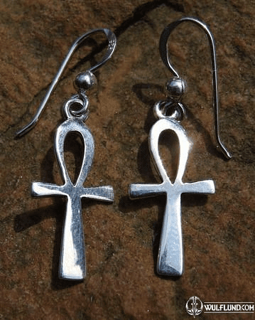 ANKH, EGYPTIAN KEY OF LIFE, SILVER EARRINGS SYMBOLS