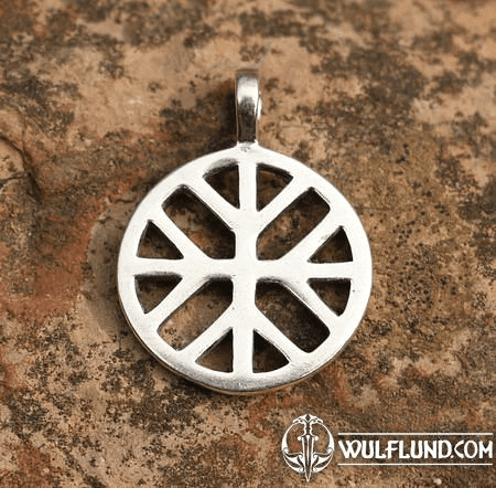 SUN CROSS WITH SACRED TREE, SILVER PENDANT