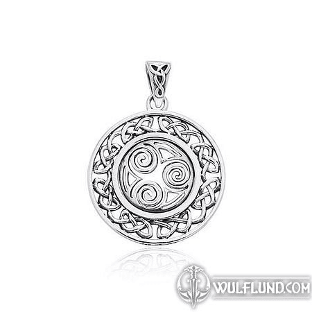 SILVER TRISKELLE IN CIRCLE, PENDANT