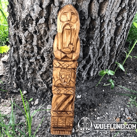 ROD, SLAVIC DEITY STATUE, CARVED FROM THREE SIDES