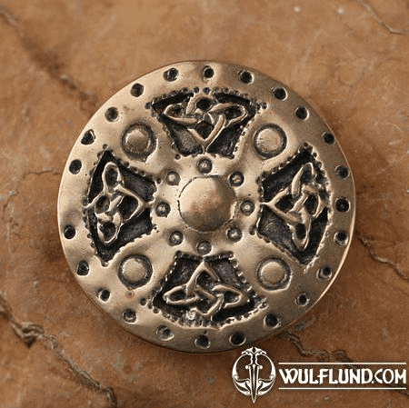 VIKING SHIELD, BRONZE BROOCH