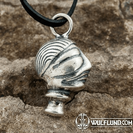 CELTIC HEAD, SILVER, PENDANT