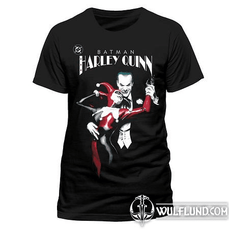 THE JOKER & HARLEY QUINN DANCING, BLACK UNISEX T-SHIRT