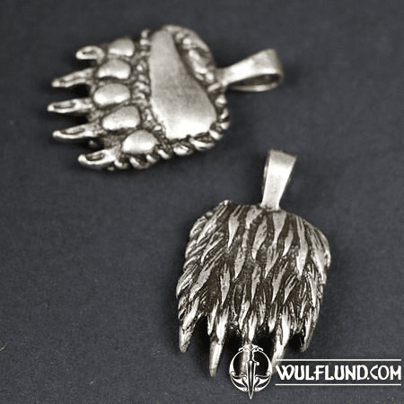 BEAR PAW PENDANT, ZINC, ANTIQUE SILVER