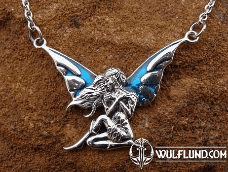 WINGED FAIRY, SILVER NECKLACE, FAIRY TALE JEWELS