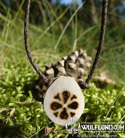 LUMIKIDE, THE SNOWFLAKE, REINDEER SHAMAN DRUM NECKLACE, JEWELRY OF LAPLAND