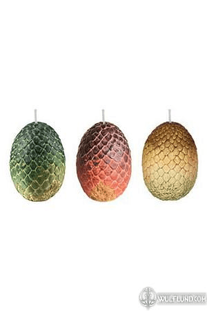 GAME OF THRONES DRAGON EGGS, 3 CANDLES,  6 X 9 CM